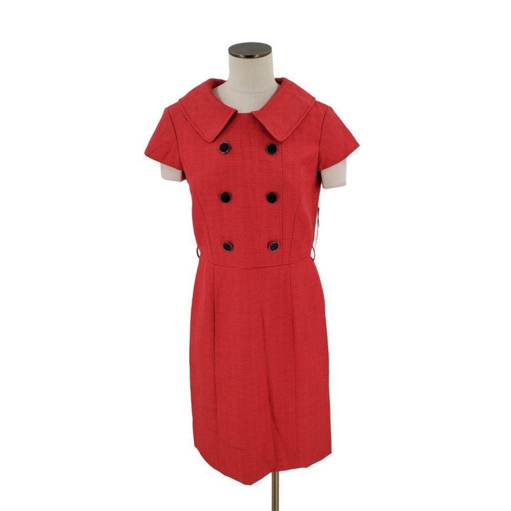 Alex Marie Dress Women's Knee Length Cap Sleeve Button Detail Pink Size 10 New